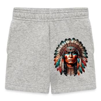 Amérindien Américain - Short Bébé - gris chiné - Devant