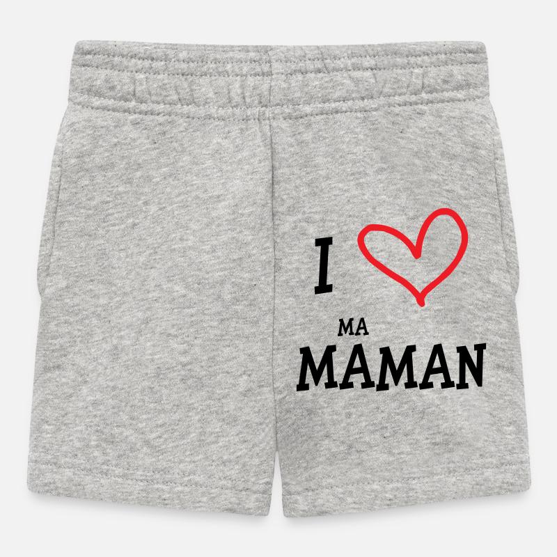J'aime ma maman - Fête des Mères - Short Bébé - gris chiné
