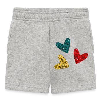 HERZ. PAAR. GERADE VERHEIRATET. Junggesellinnenabschied. VALENTINSTAG. - Baby Shorts - Grau meliert - Vorne