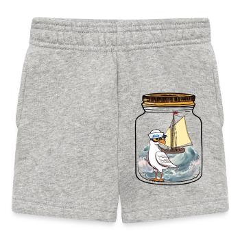 Matrose Möwe Segelschiff Ahoi - Baby Shorts - Grau meliert - Vorne