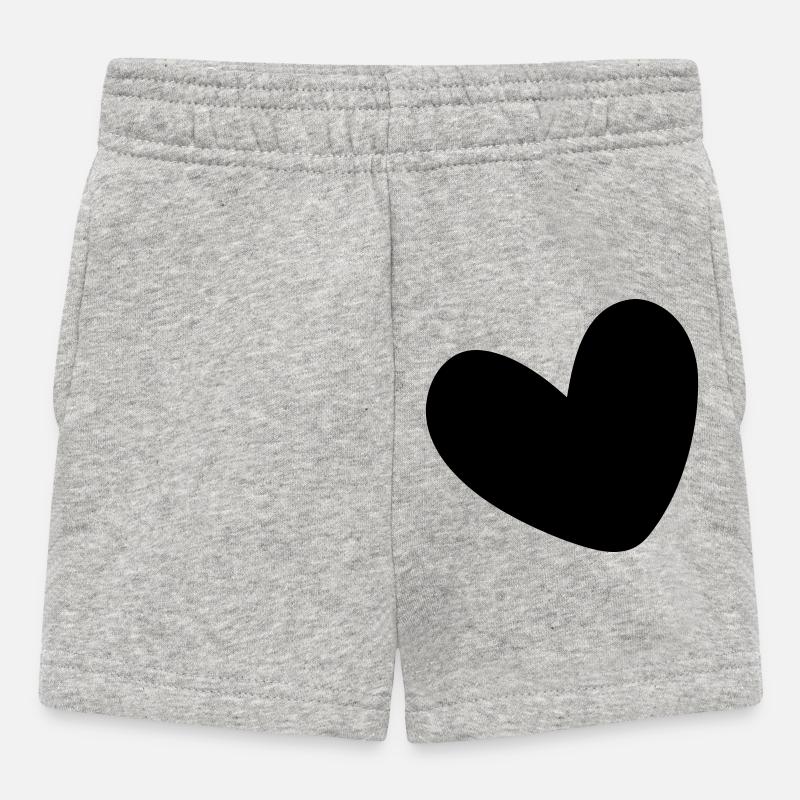 Herz einfarbig ausgefüllt - Baby Shorts - Grau meliert