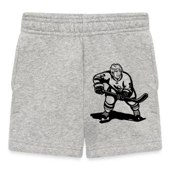 Eishockeyspieler Skizze - Baby Shorts - Grau meliert - Vorne