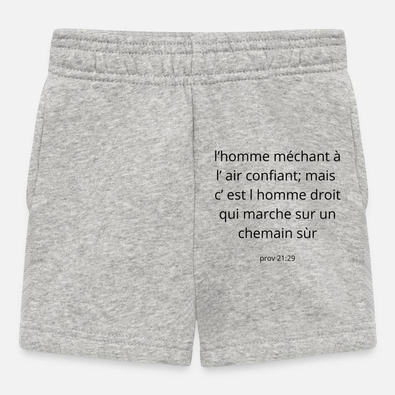 Proverbe - Short Bébé - gris chiné