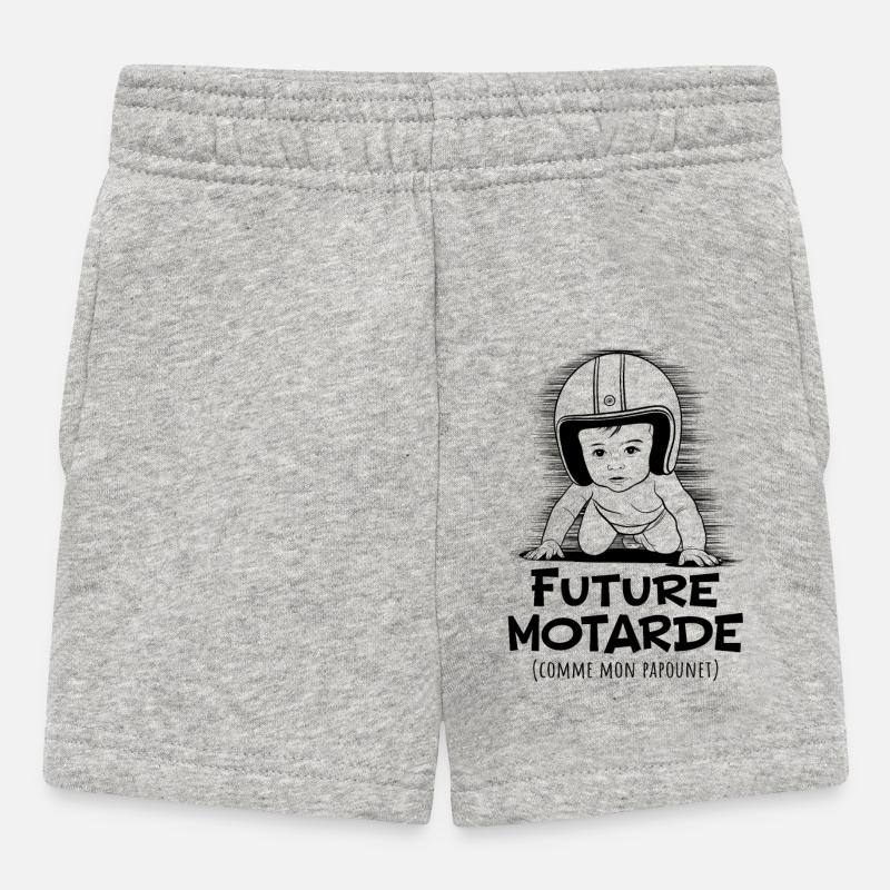 Future Motarde Comme Mon Papounet - Short Bébé - gris chiné