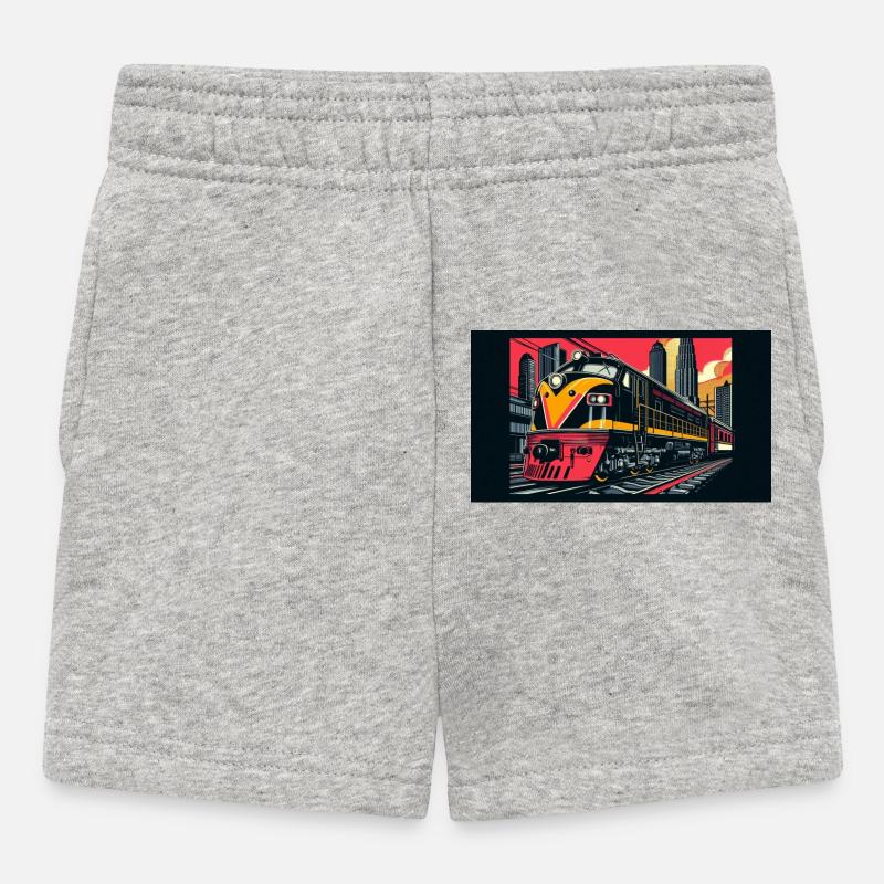 Train 1 4 - Short Bébé - gris chiné
