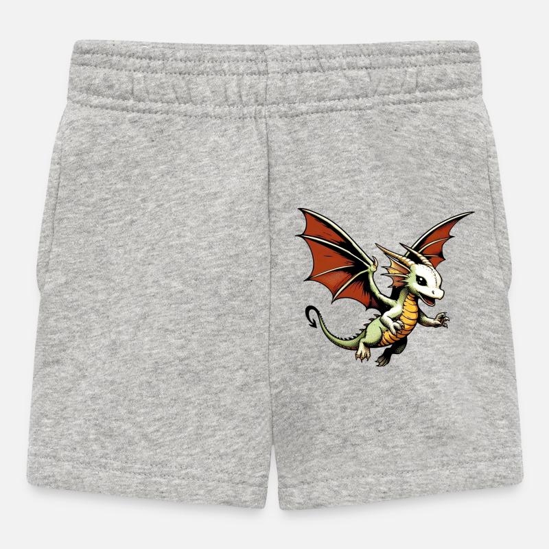Drache - Baby Shorts - Grau meliert
