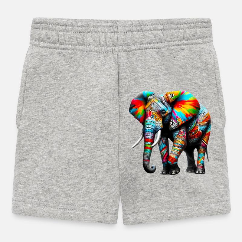 Elefant - Baby Shorts - Grau meliert