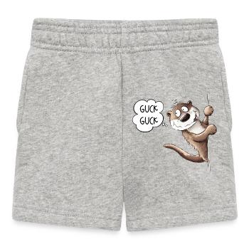 Look Look Loutre Motif Animal I Loutre de mer - Short Bébé - gris chiné - Devant