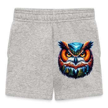 Eule - Baby Shorts - Grau meliert - Vorne