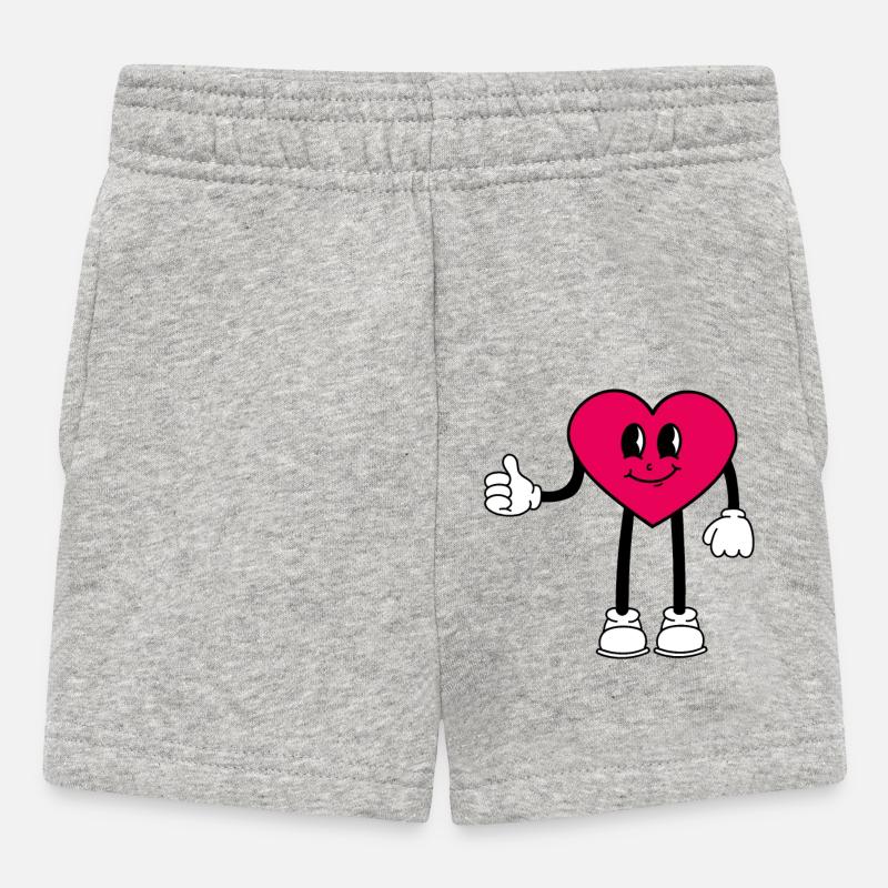 Cœur - Short Bébé - gris chiné