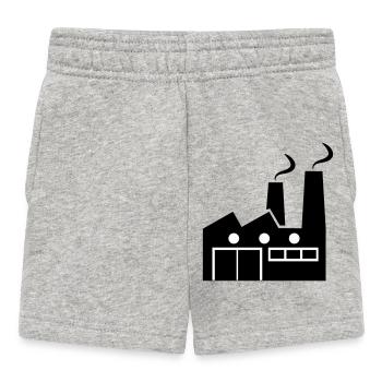 Abstrakte geometrische Linienkunst einer Fabrik - Baby Shorts - Grau meliert - Vorne