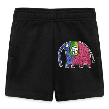 Süßer bunter Elefant Eli - Baby Shorts - Schwarz - Vorne