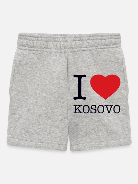 I LOVE KOSOVO - Baby Shorts - Grau meliert