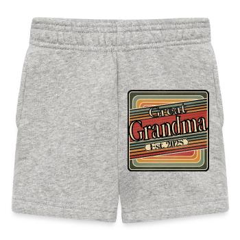 Urgroßmutter Est. 2025 – Retro-Geschenk für Uromas - Baby Shorts - Grau meliert - Vorne