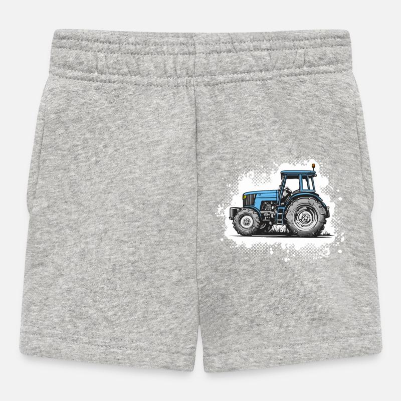 Traktor blue - Splash - Baby Shorts - heather grey
