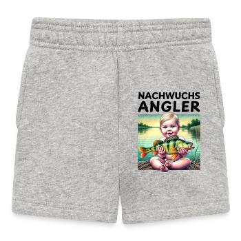 Young Anglers - Birth Gift for Anglers - Baby Shorts - heather grey - Front