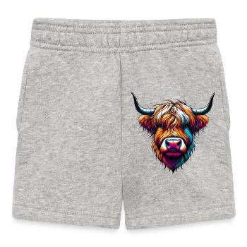 Schottische Hochlandkuh - Baby Shorts - Grau meliert - Vorne