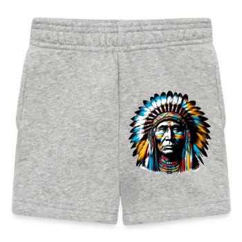 Amérindien Américain - Short Bébé - gris chiné - Devant
