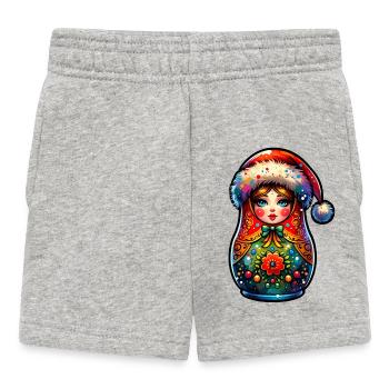 Russische Matroschka Weihnachten Russland - Baby Shorts - Grau meliert - Vorne