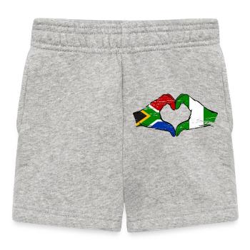 Afrique du Sud Nigeria Drapeau Mains Coeur Forme Utilisé - Short Bébé - gris chiné - Devant