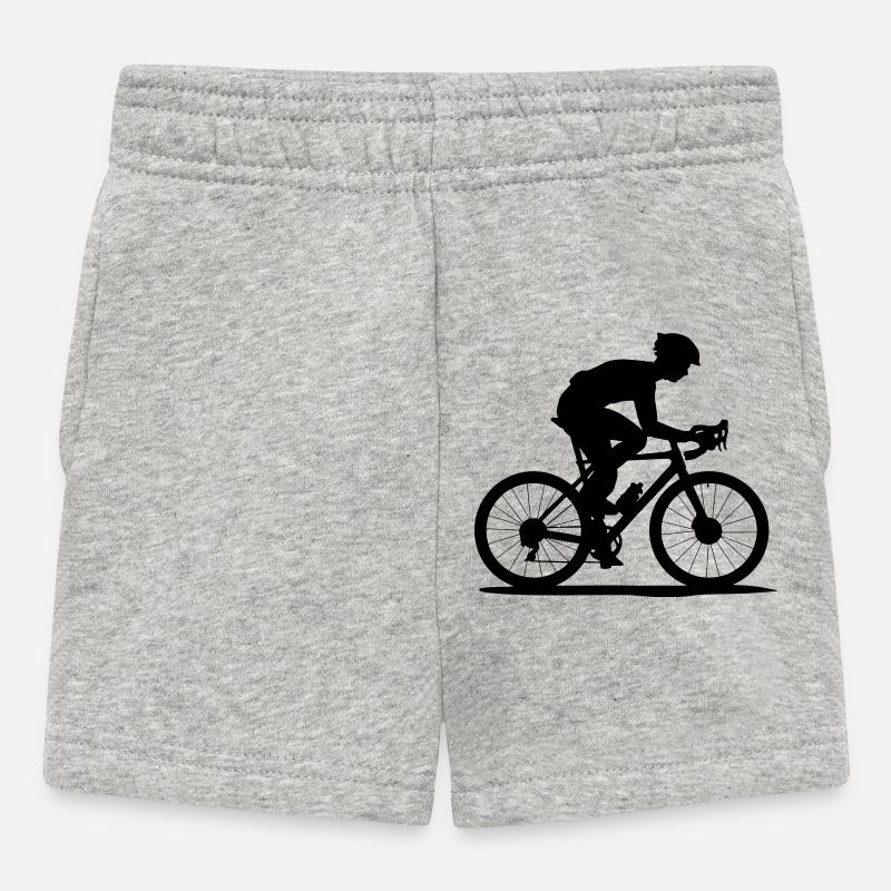 Silhouette cycliste en VTT - Short Bébé - gris chiné
