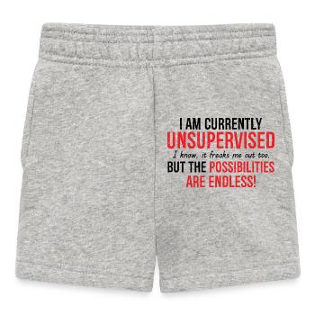 I Am Currently Unsupervised Possibilities Endless - Baby Shorts - Grau meliert - Vorne