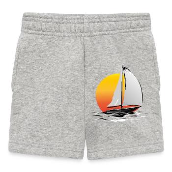 Segler mit Sonne - Baby Shorts - Grau meliert - Vorne