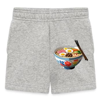 Ramen Bowl Illustration mit Ei Garnelen - Baby Shorts - Grau meliert - Vorne