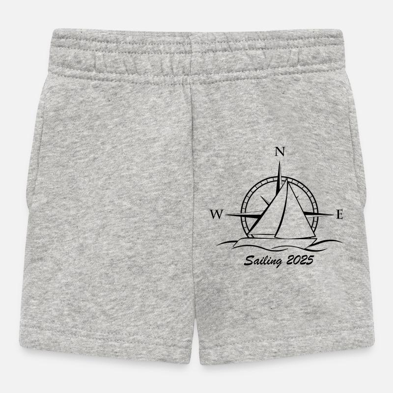 sailing 2025 black - Baby Shorts - heather grey