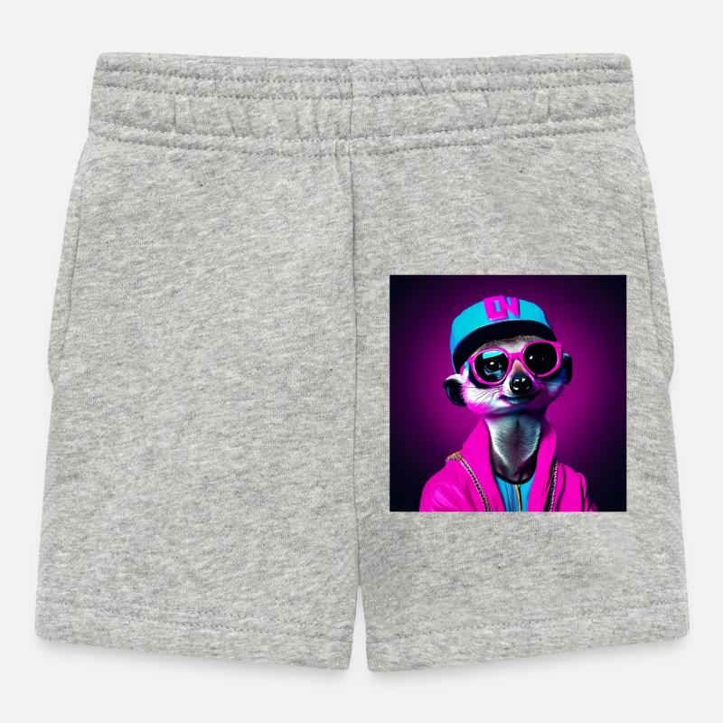 Erdmännchen, Erdmännchen Humor, lustiges Erdmännchen - Baby Shorts - Grau meliert