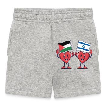 Palästina und Israel Herzen - Baby Shorts - Grau meliert - Vorne