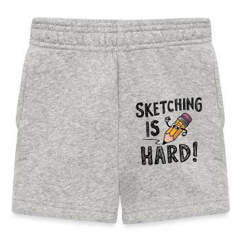 Sketching is hard - Baby Shorts - Grau meliert - Vorne