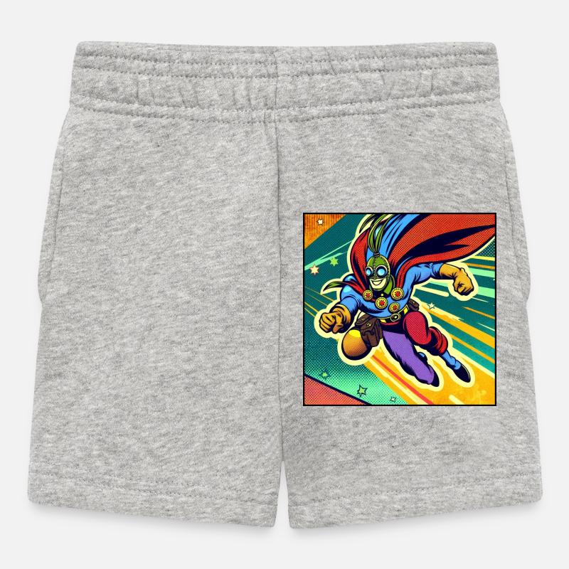 Super-héros - Short Bébé - gris chiné