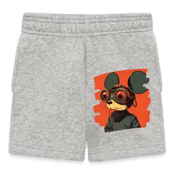 Mouse Retro - Baby Shorts - heather grey - Front