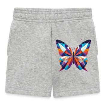 bunter Schmetterling in lebendigen Farben - Baby Shorts - Grau meliert - Vorne