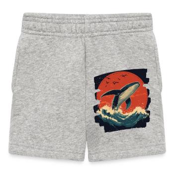 Whale - Baby Shorts - heather grey - Front