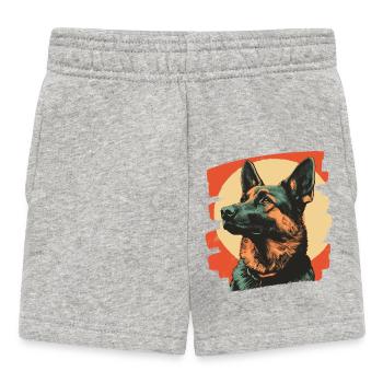 German Shepherd Retro - Baby Shorts - heather grey - Front