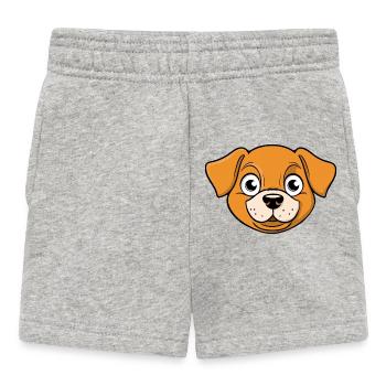 Image joyeuse de la tête d’un chien - Short Bébé - gris chiné - Devant