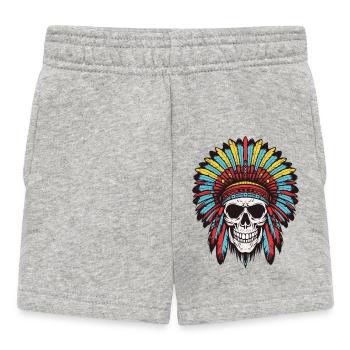 Apache Indianer Häuptling Totenkopf - Baby Shorts - Grau meliert - Vorne