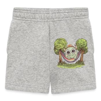 Niedliches Monster in Hängematte - Baby Shorts - Grau meliert - Vorne