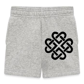 Flower and Black Hearts - Baby Shorts - heather grey - Front