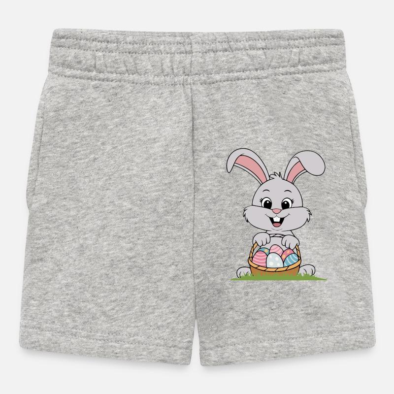 Cute Easter Rabbit - Baby Shorts - heather grey