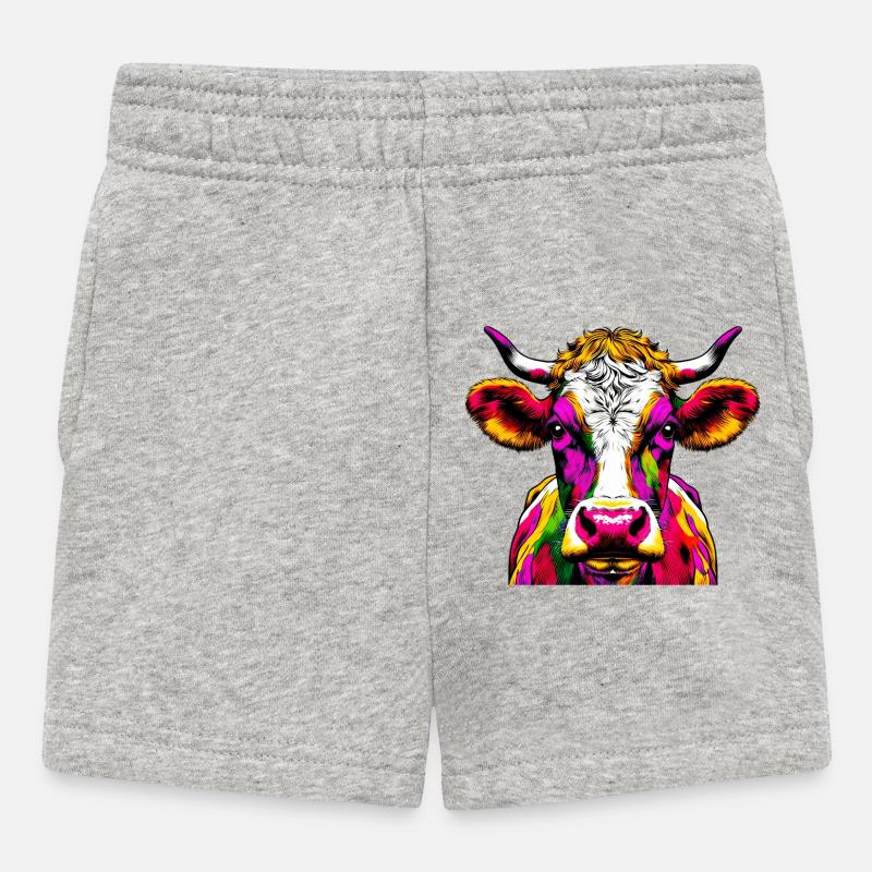 Kuh - Baby Shorts - Grau meliert