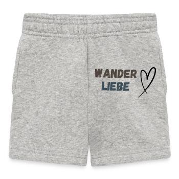 Schriftzug Wanderliebe und Herz, schlicht - Baby Shorts - Grau meliert - Vorne
