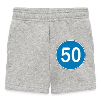 50e anniversaire , 50 ans , Panneau de signalisation bleu - Short Bébé - gris chiné - Devant