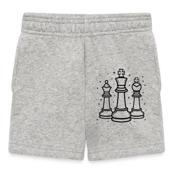 Schachfiguren Zeichnung - Baby Shorts - Grau meliert - Vorne