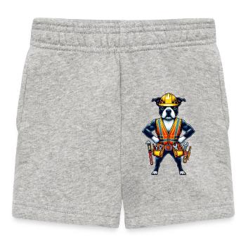 Bostie Construction Worker - Baby Shorts - heather grey - Front
