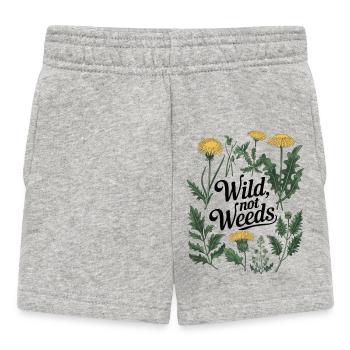 Wild, Not Weeds - Dandelion Botanical Design - Baby Shorts - heather grey - Front