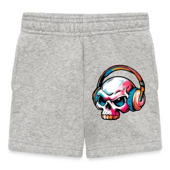 Farbige Schädel Illustration - Baby Shorts - Grau meliert - Vorne