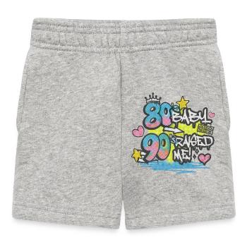 80s Baby 90s Raised Me - Graffiti Motiv - Baby Shorts - Grau meliert - Vorne